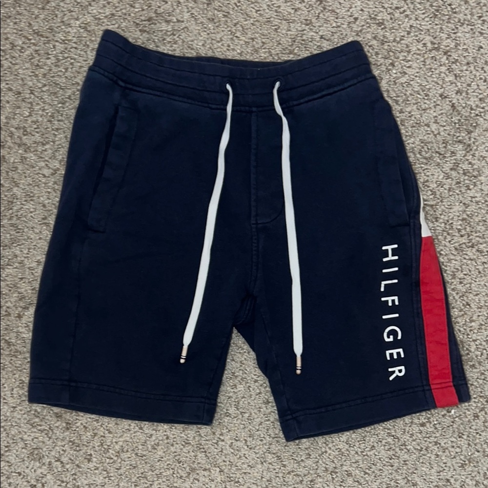 Tommy Hilfiger Athletic Blue and Red Shorts with Drawstring